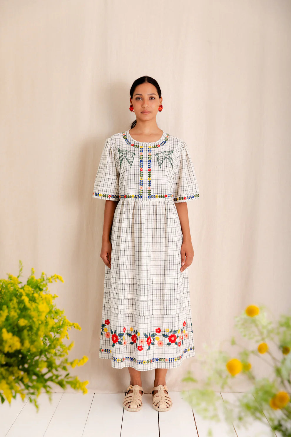 BONTE Sienna Dress in Ecru Multi