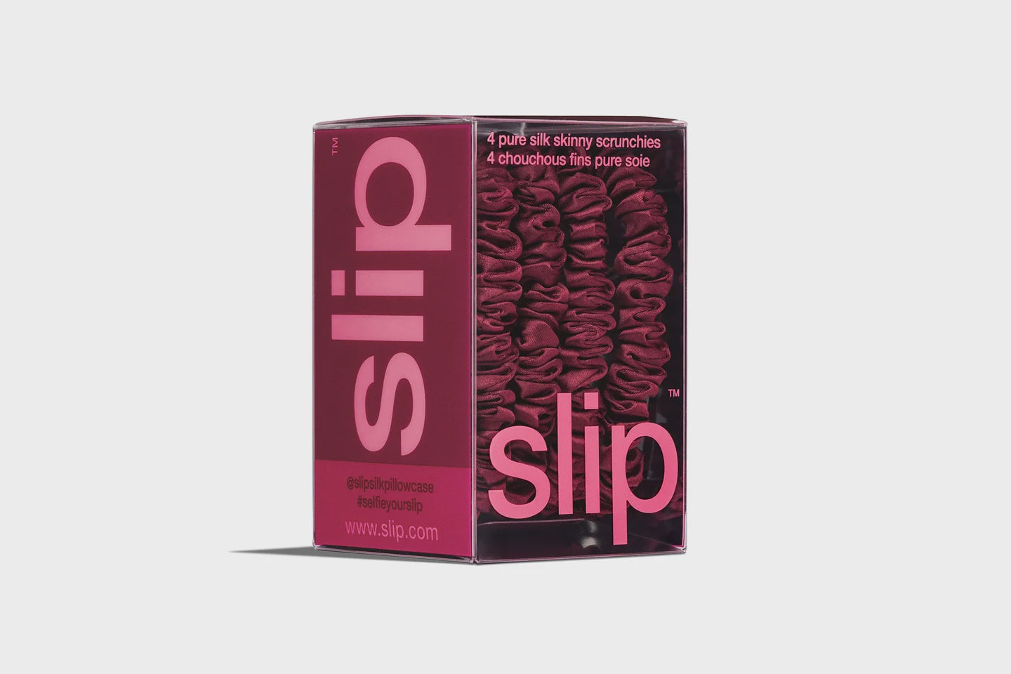 SLIP Skinny Scrunchies Pack of 4 in Maroon