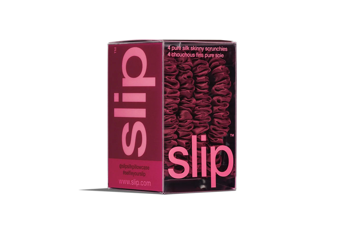 SLIP Skinny Scrunchies Pack of 4 in Maroon