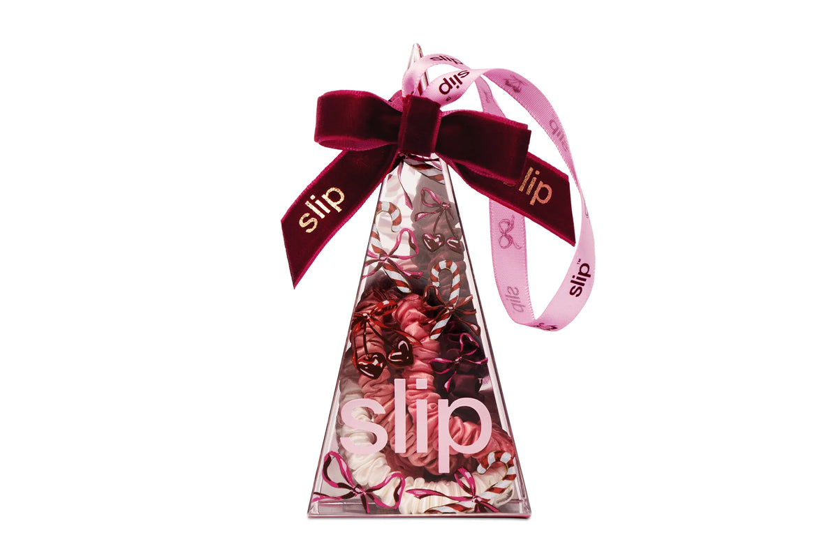 SLIP Set of 4 Ornament Scruchies in Candy Cane