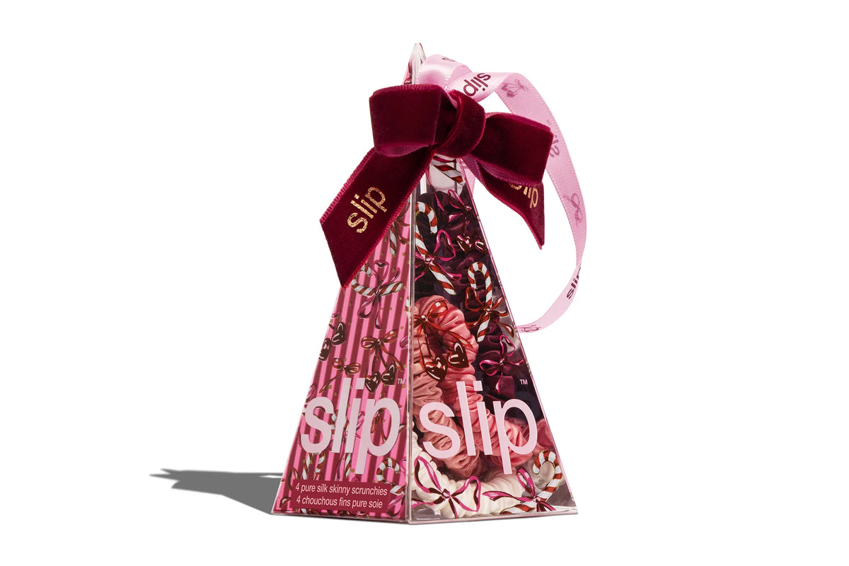 SLIP Set of 4 Ornament Scruchies in Candy Cane