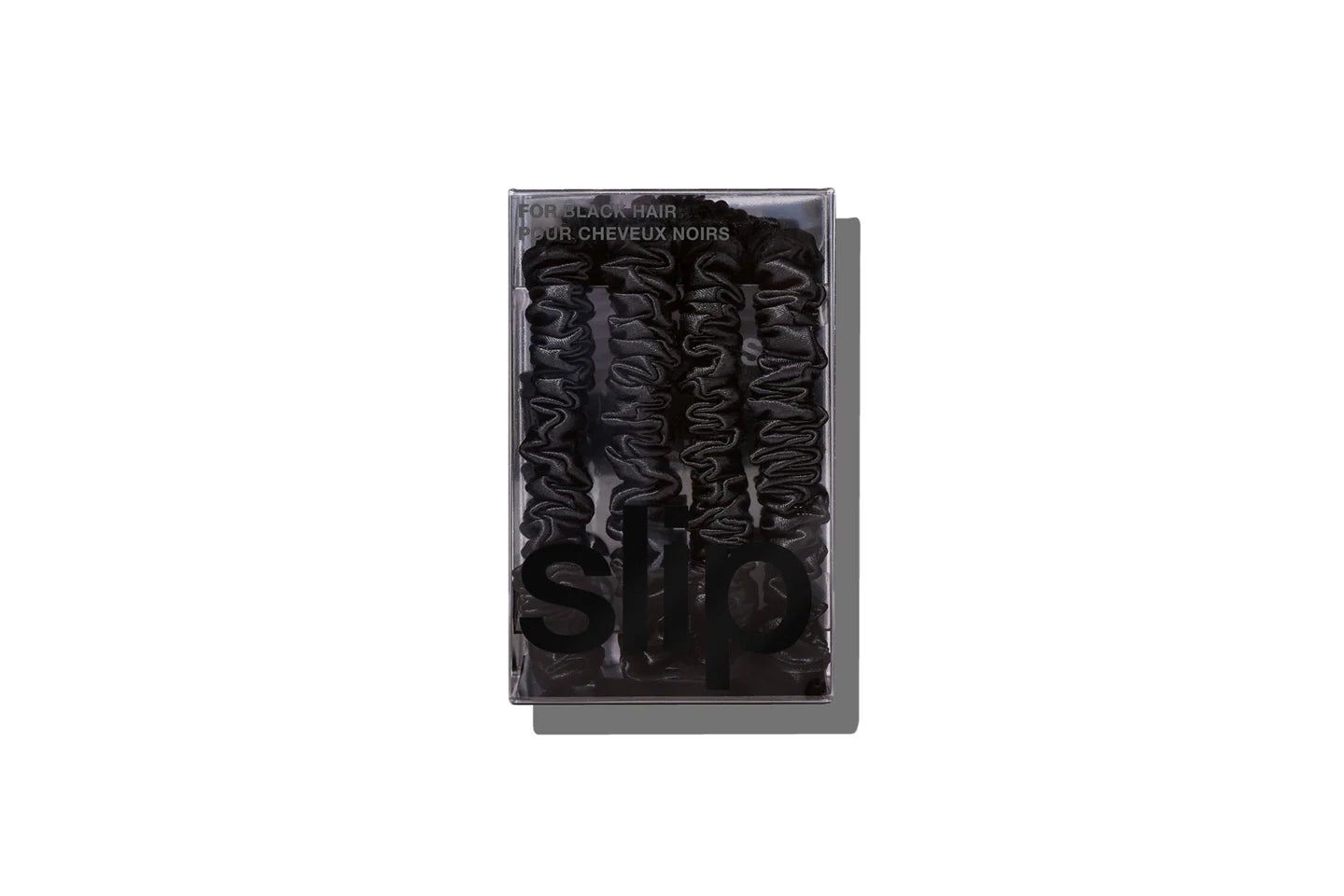 SLIP Back to Basics Pure Silk Skinny Scrunchies in Black