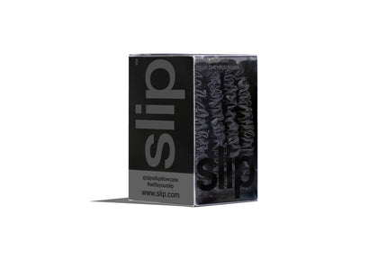 SLIP Back to Basics Pure Silk Skinny Scrunchies in Black