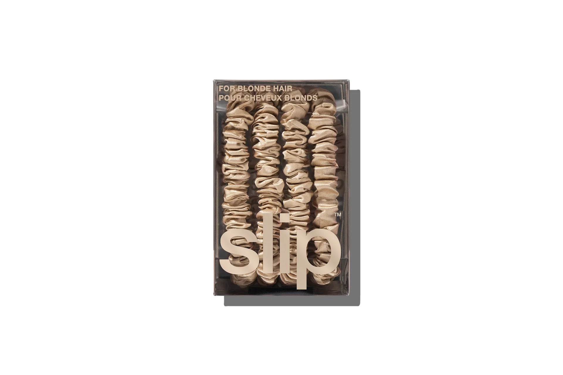 SLIP Back to Basics Pure Silk Skinny Scrunchies in Blonde