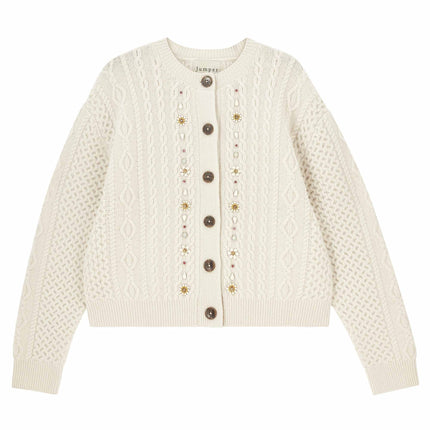 Jumper 1234 Jewel Cable Cardigan in Jasmine
