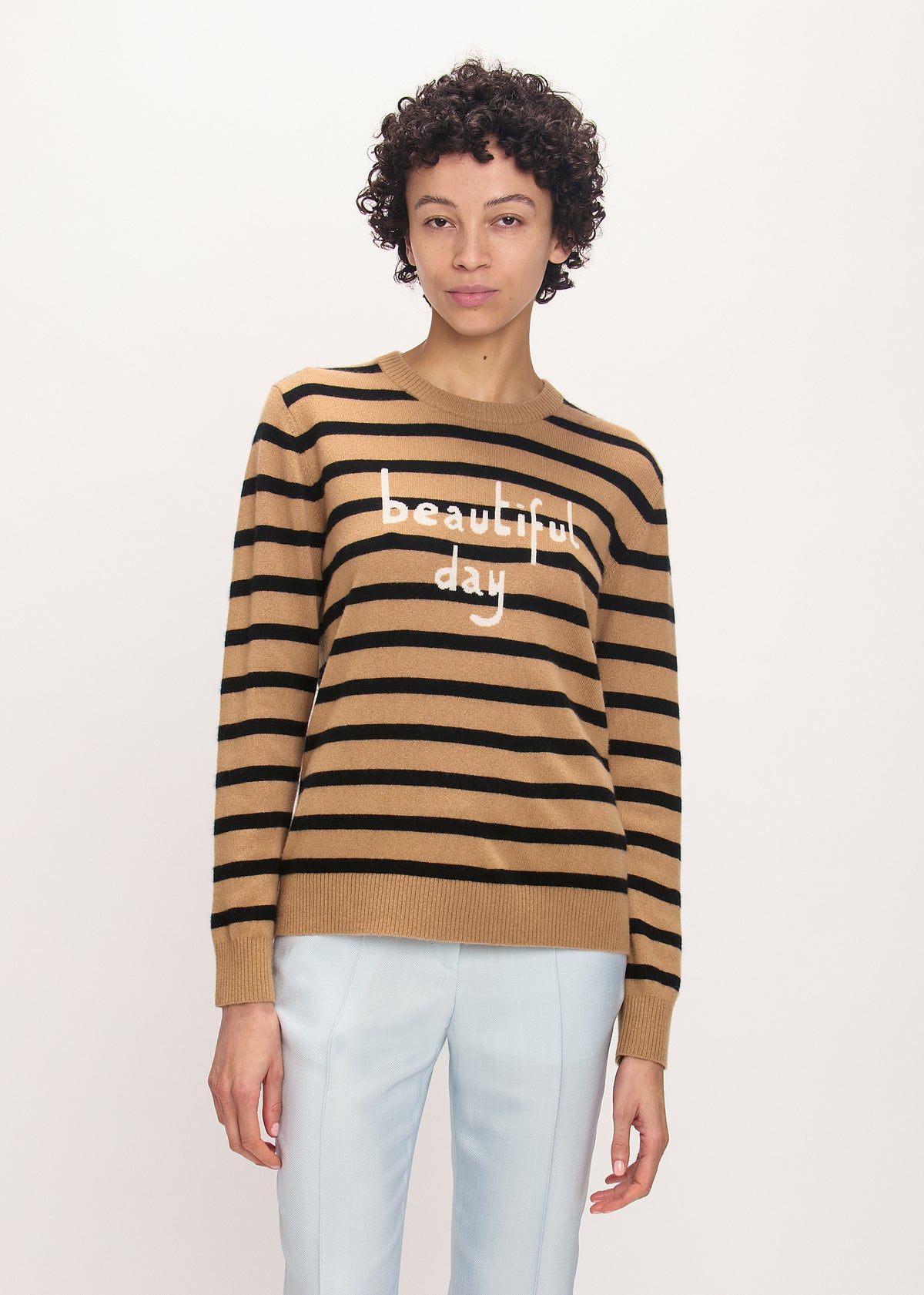 Bella Freud Beautiful Day Cashmere Jumper in Cappuccino