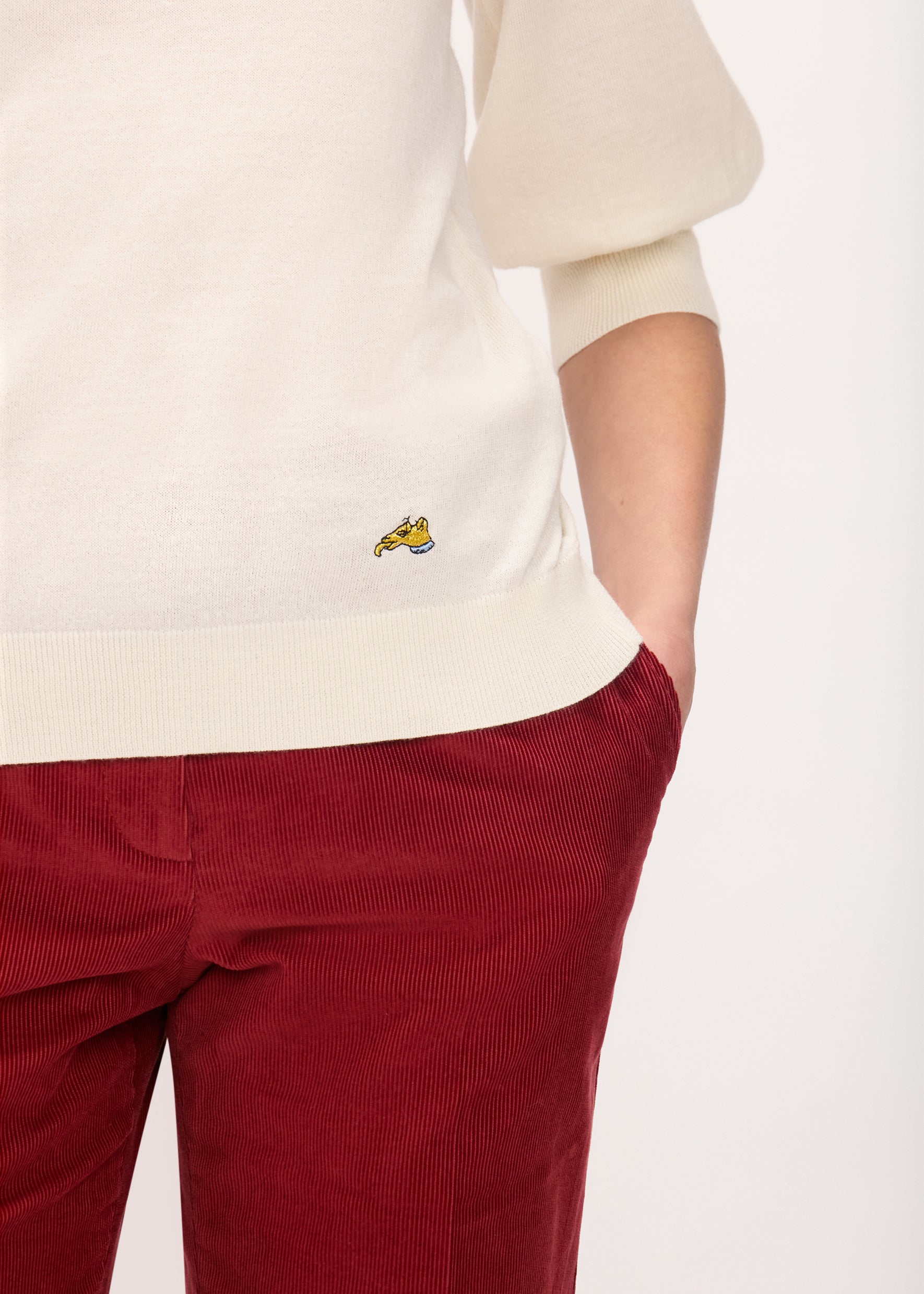 Bella Freud Puff Sleeve Jumper in Ivory