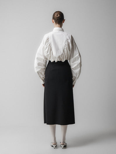 Emin + Paul Back Gathered Shirt in White