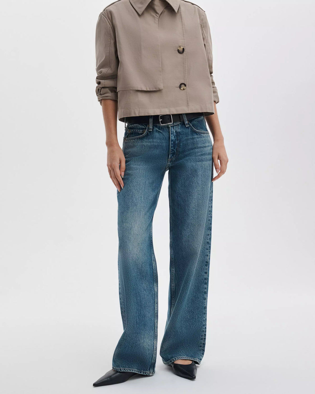 Rag & Bone Saige Low Rise Straight in Echo