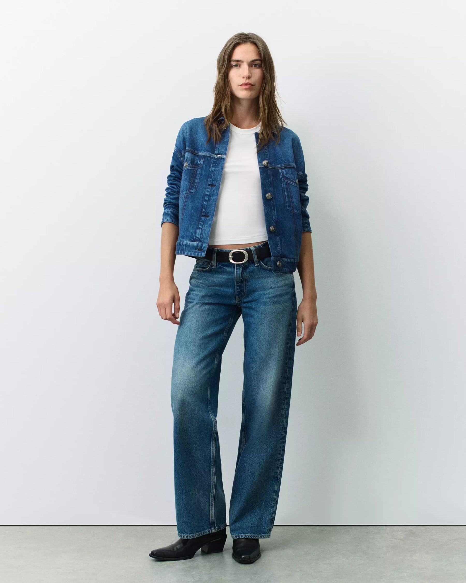 Rag & Bone Saige Low Rise Straight in Echo
