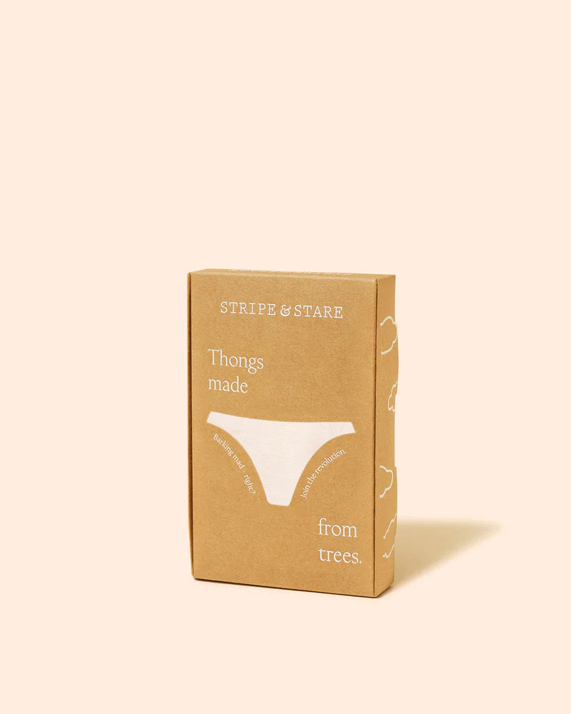 Stripe & Stare Thong in Sand
