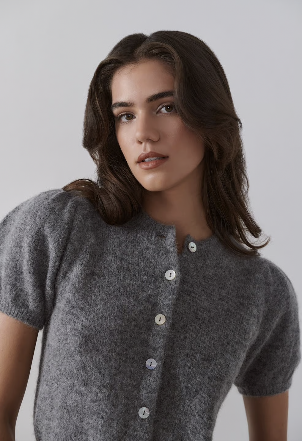 DÔEN Anisa Cardigan in Dark Heather Grey