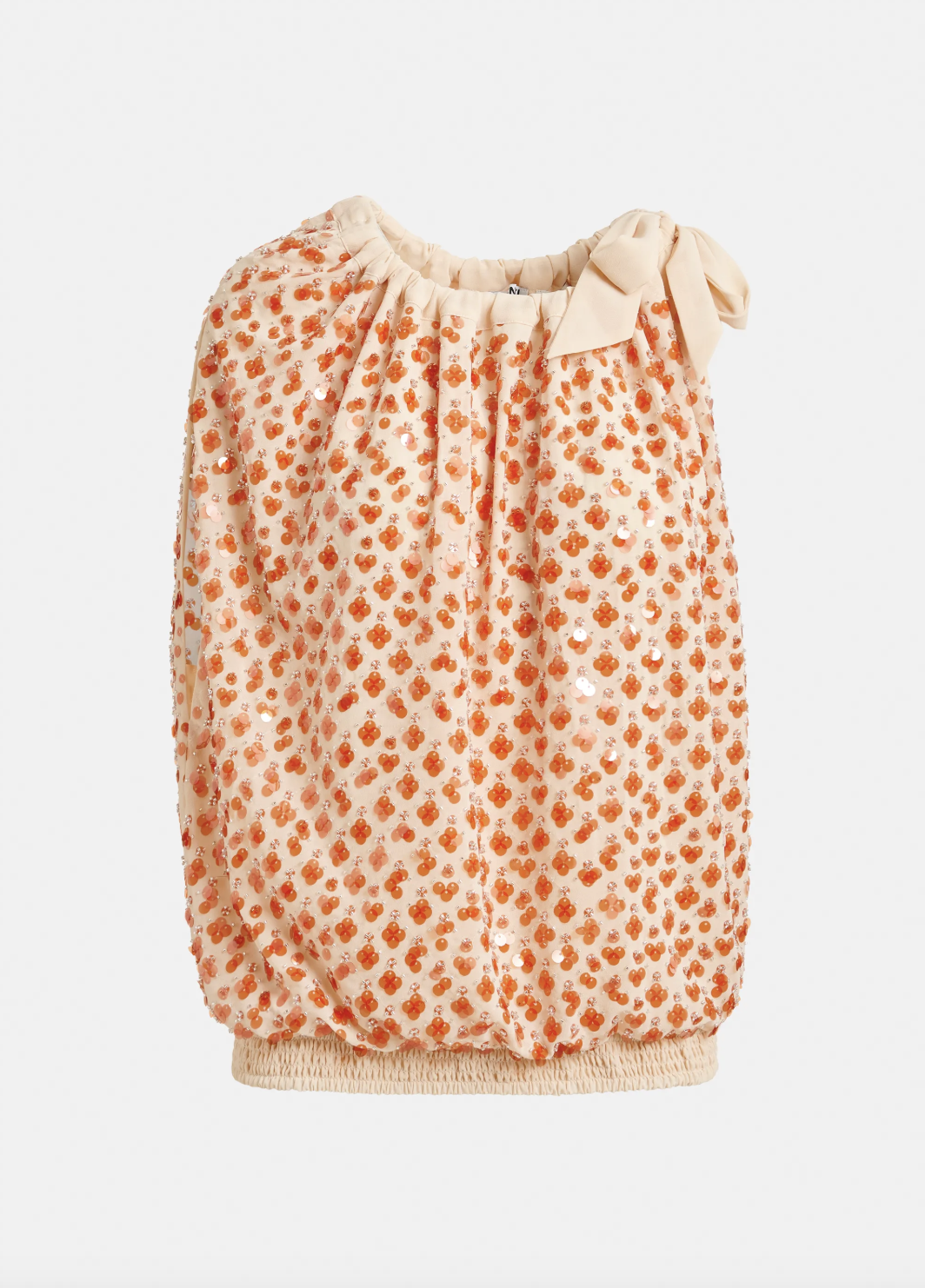 Essentiel Antwerp Jocelyn Sequin Smock Top in Off White