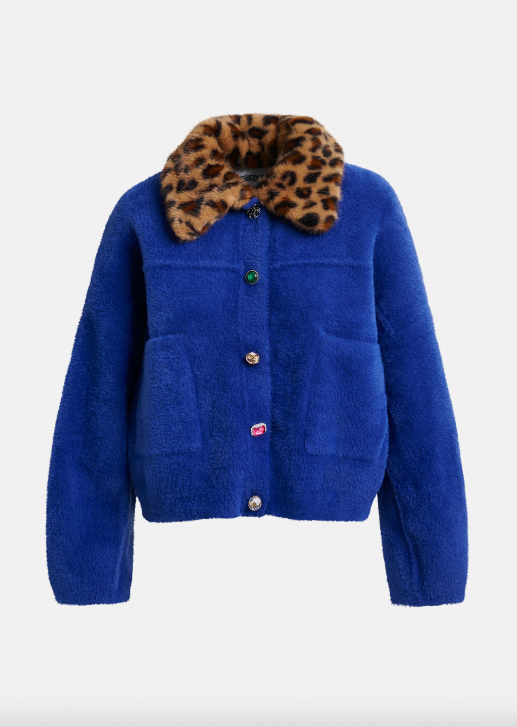 Essentiel Antwerp Intention Jacket with Collar in Black Iris