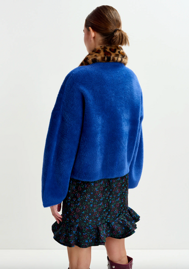 Essentiel Antwerp Intention Jacket with Collar in Black Iris