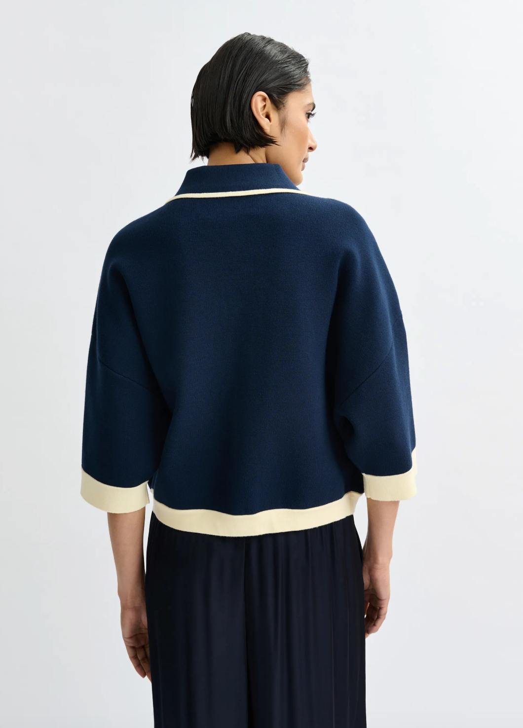 Essentiel Antwerp Jugly Knit Cardigan in Classic Navy
