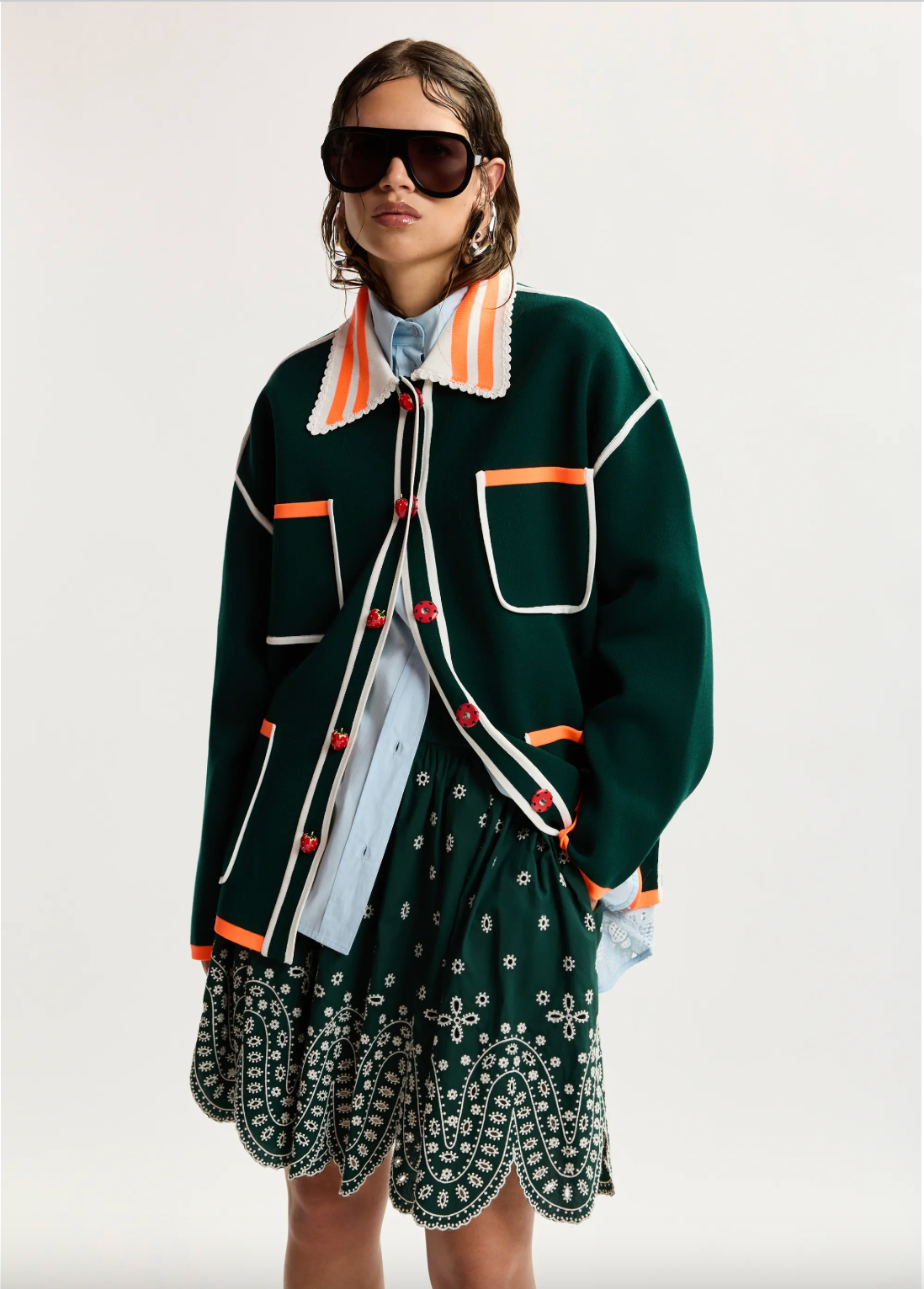 Essentiel Antwerp Kokorico Cardi - Bottle Green
