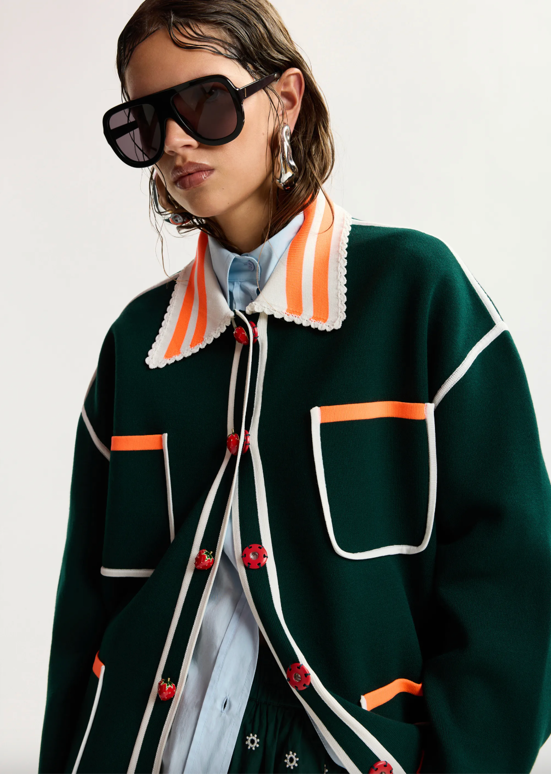 Essentiel Antwerp Kokorico Cardi - Bottle Green