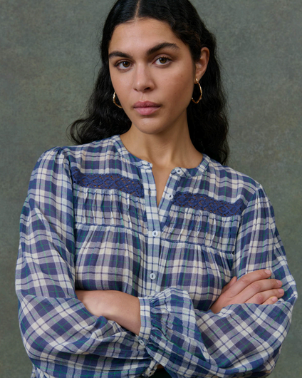 Louise Misha Jally Check Shirt in Blue