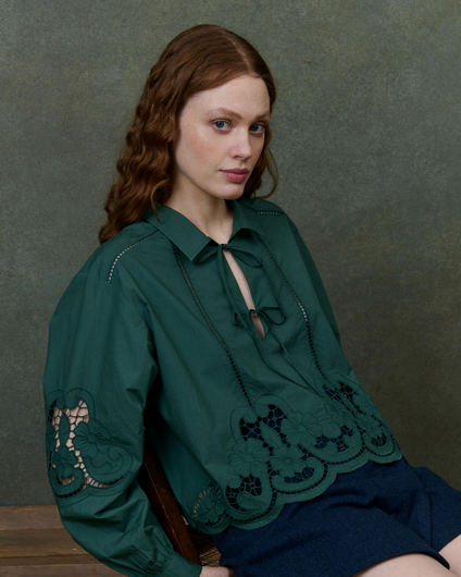 Louise Misha Alinou Blouse in Emerald