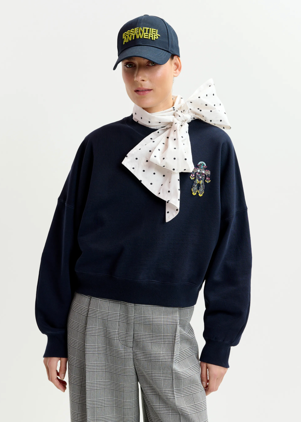 Essentiel Antwerp Ibernatus Embroidered Sweat in Navy