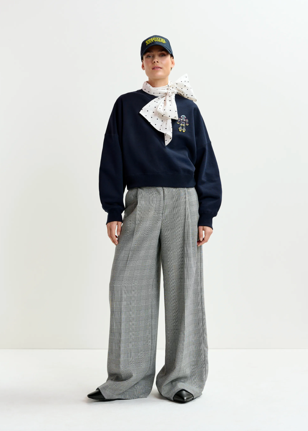 Essentiel Antwerp Ibernatus Embroidered Sweat in Navy