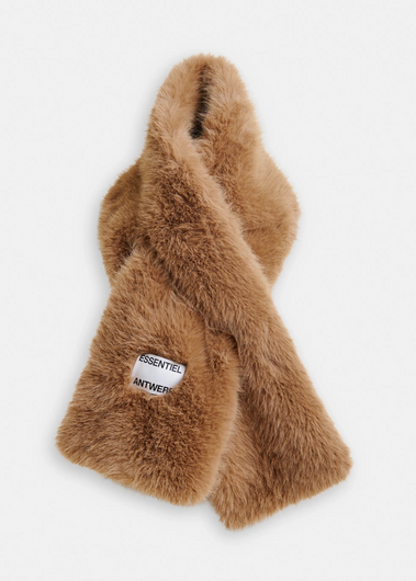 Essentiel Antwerp Iscarf Faux Fur Scarf in Beige