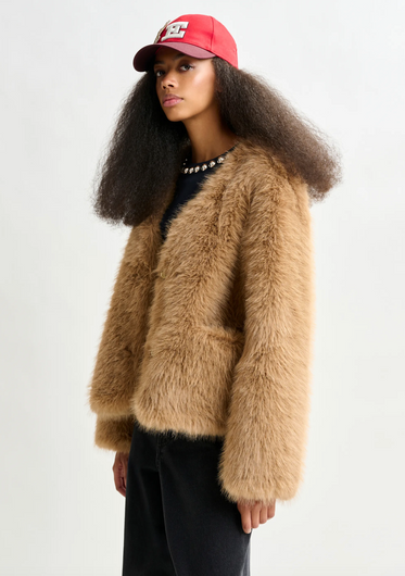Essentiel Antwerp Ijacket Faux Fur in Beige