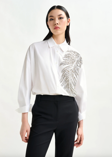 Essentiel Antwerp Iliza Embellished Shirt in White