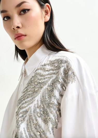 Essentiel Antwerp Iliza Embellished Shirt in White