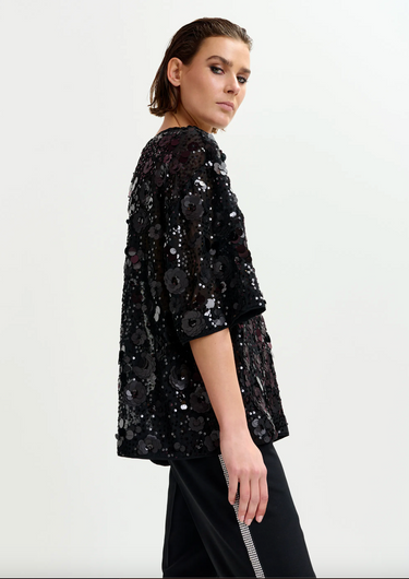 Essentiel Antwerp Isparkle Sequin Top in Black