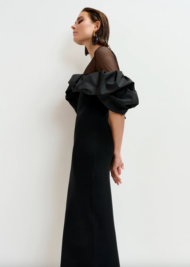 Essentiel Antwerp Isatis Fitted Knit Dress in Black