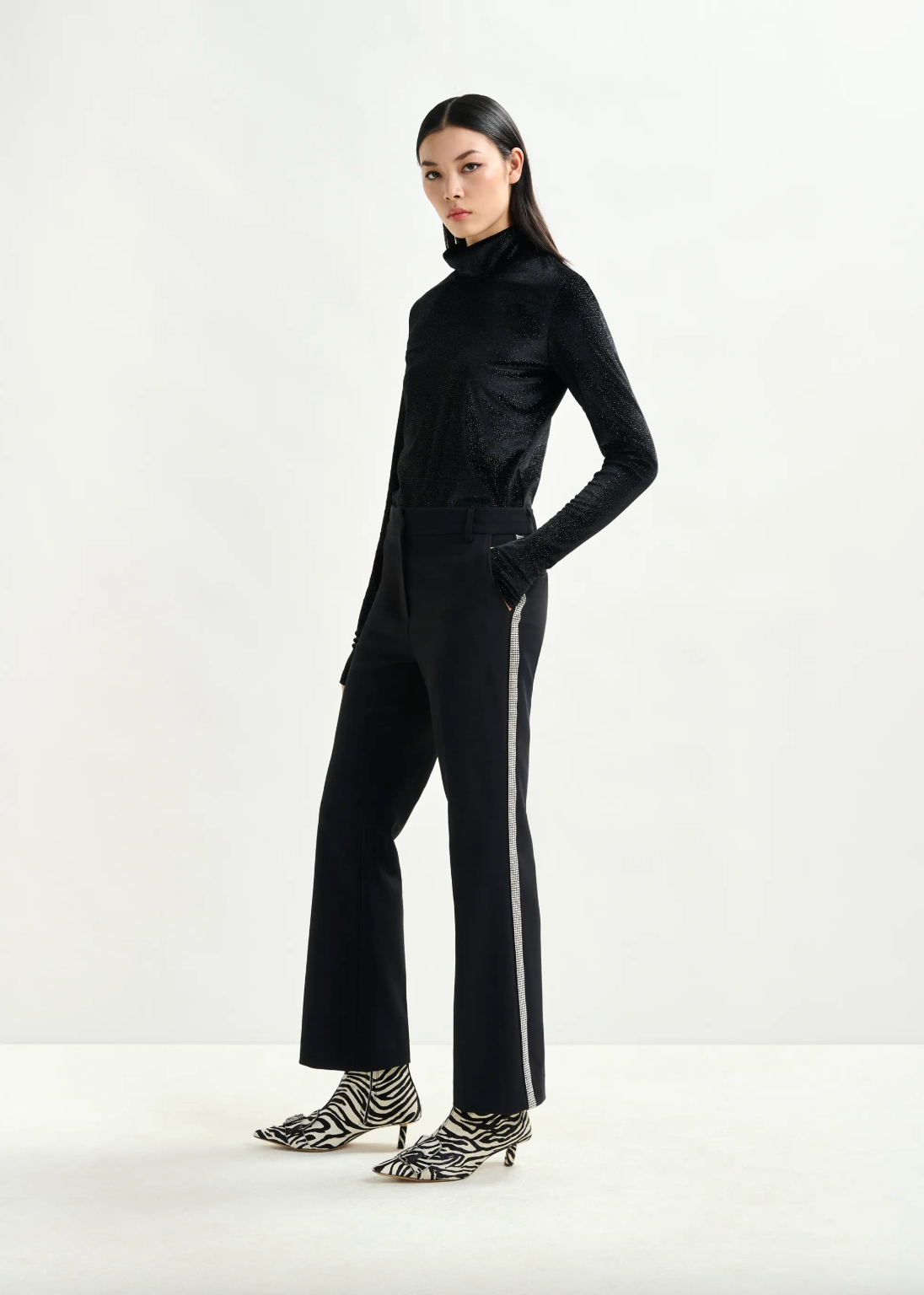 Essentiel Antwerp Ibell Rhinestone Tap Pants in Black
