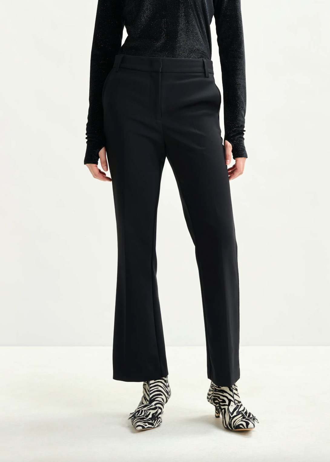 Essentiel Antwerp Ibell Rhinestone Tap Pants in Black