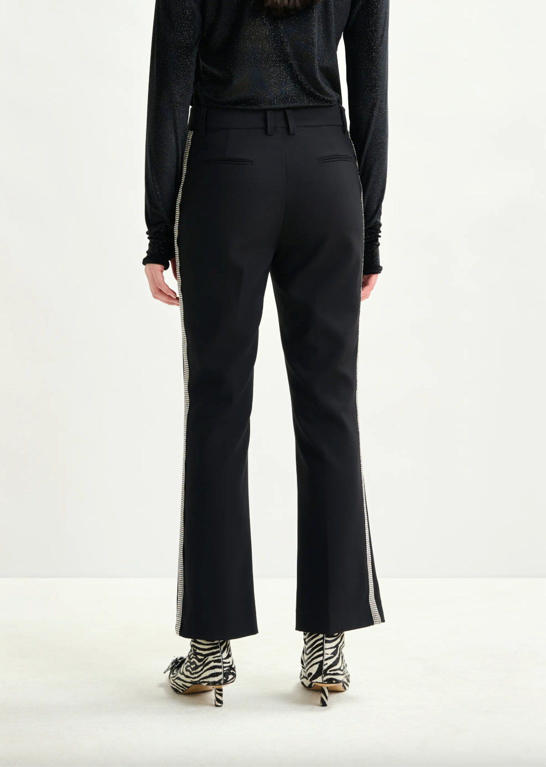Essentiel Antwerp Ibell Rhinestone Tap Pants in Black