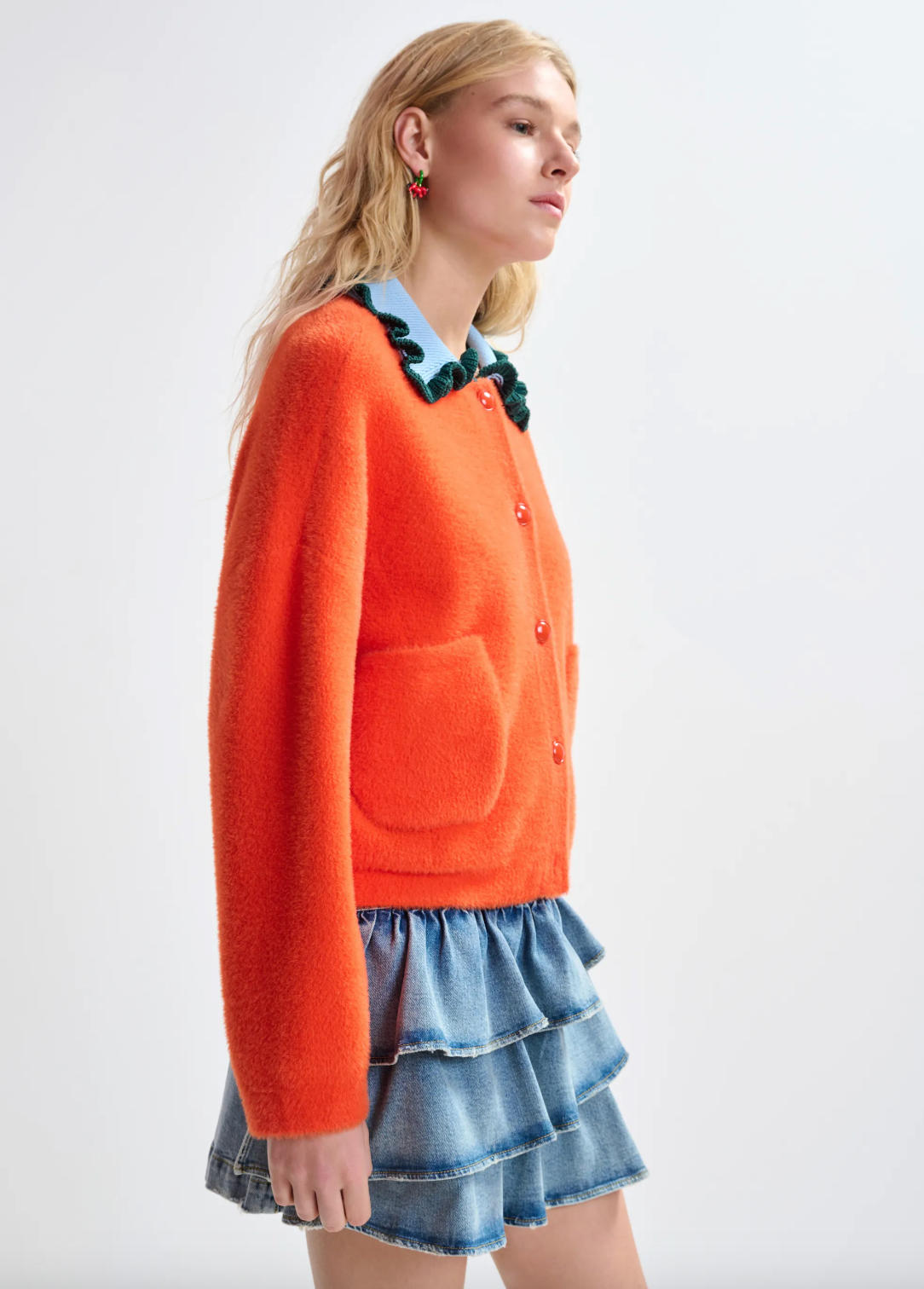 Essenitel Antwerp Jardener Knit Cardi in Nectarine