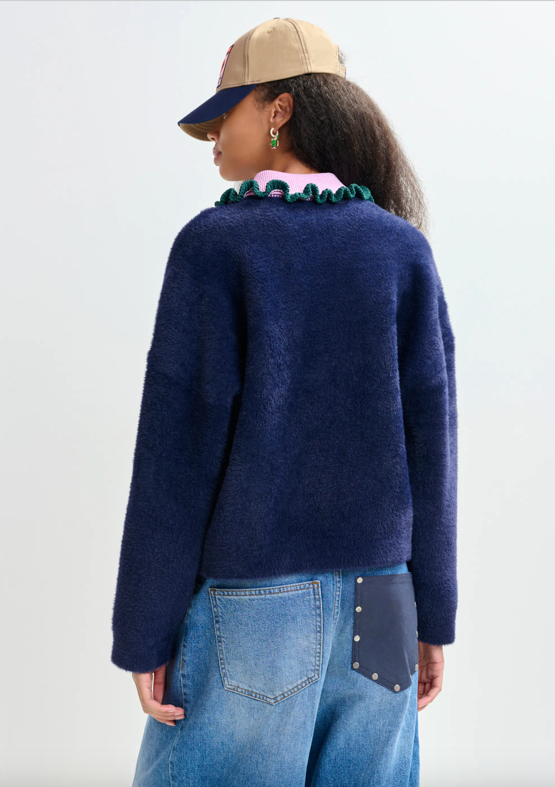 Essentiel Antwerp Jardener Knit Cardi in Dark Night