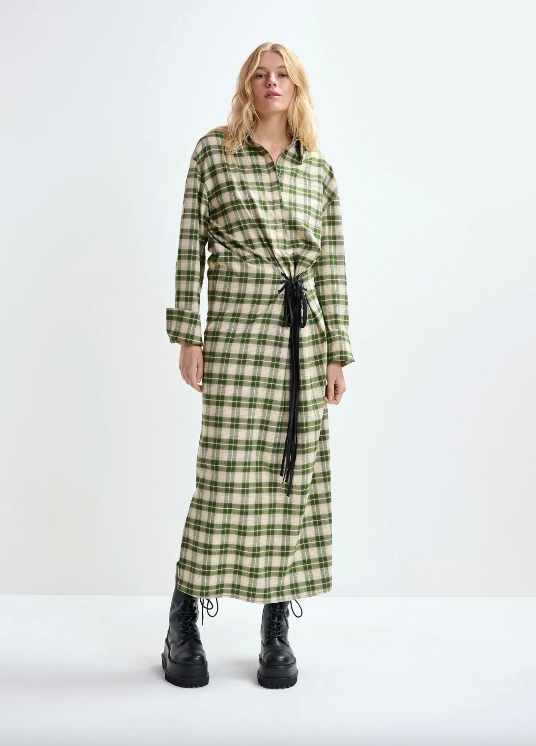 Essentiel Antwerp Jid Maxi Shirt Dress in Off White