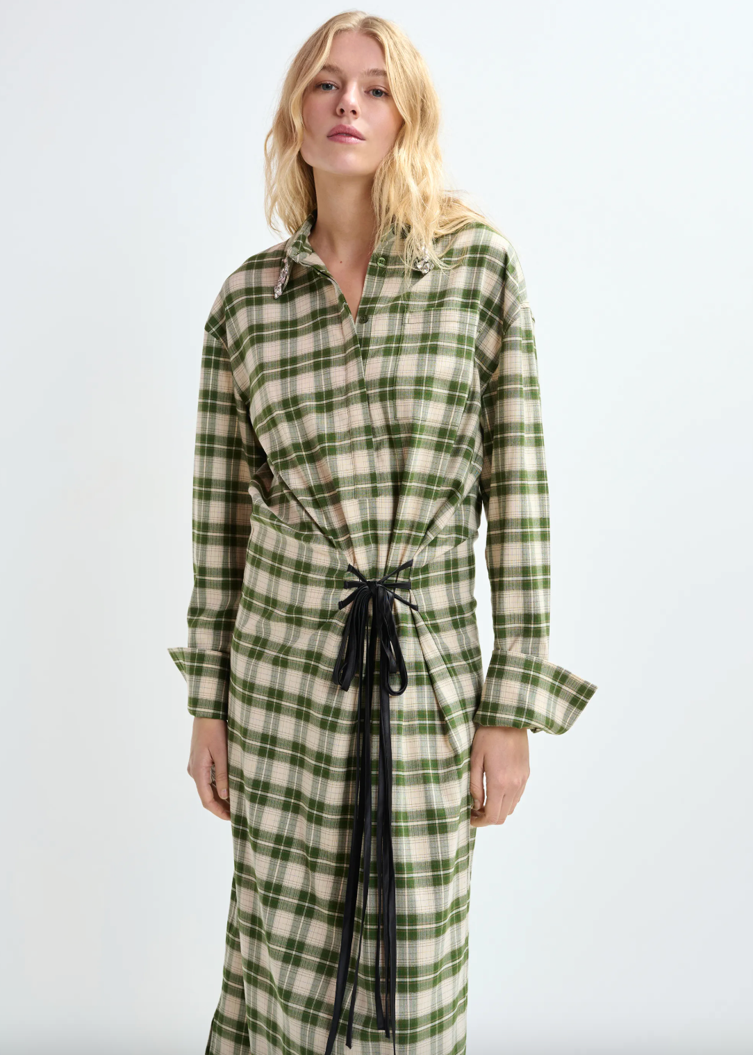 Essentiel Antwerp Jid Maxi Shirt Dress in Off White