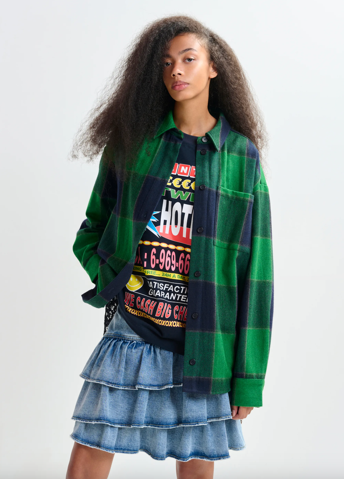 Essentiel Antwerp Joy Lace Back Shirt in Dark Night