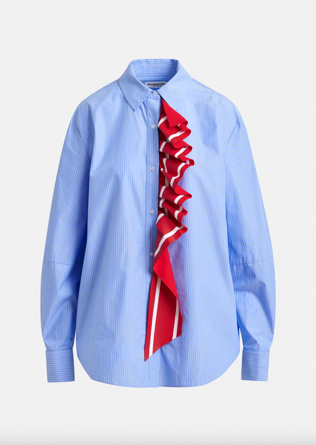 Essentiel Antwerp Juf Ribbon Shirt in Bright Sky