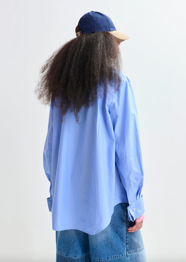Essentiel Antwerp Juf Ribbon Shirt in Bright Sky