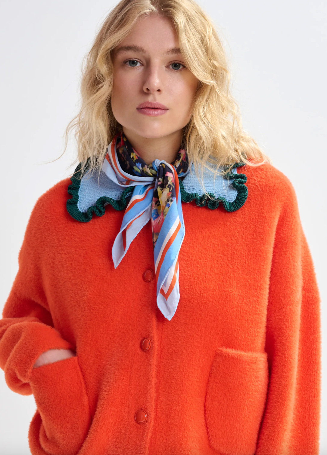 Essentiel Antwerp Jungle Square Printed Scarf in Dark Night