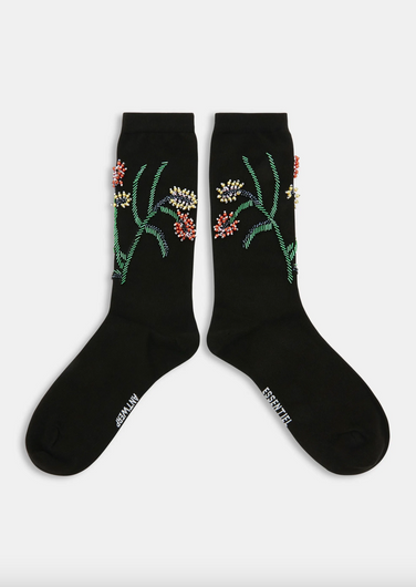 Essentiel Antwerp Jinto Embroidered Socks in Black