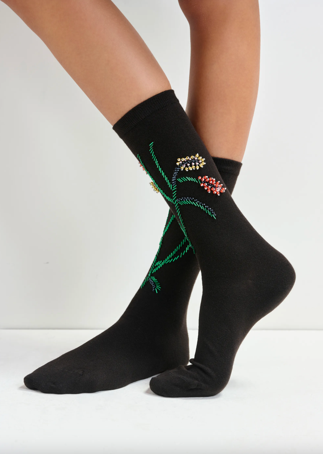 Essentiel Antwerp Jinto Embroidered Socks in Black