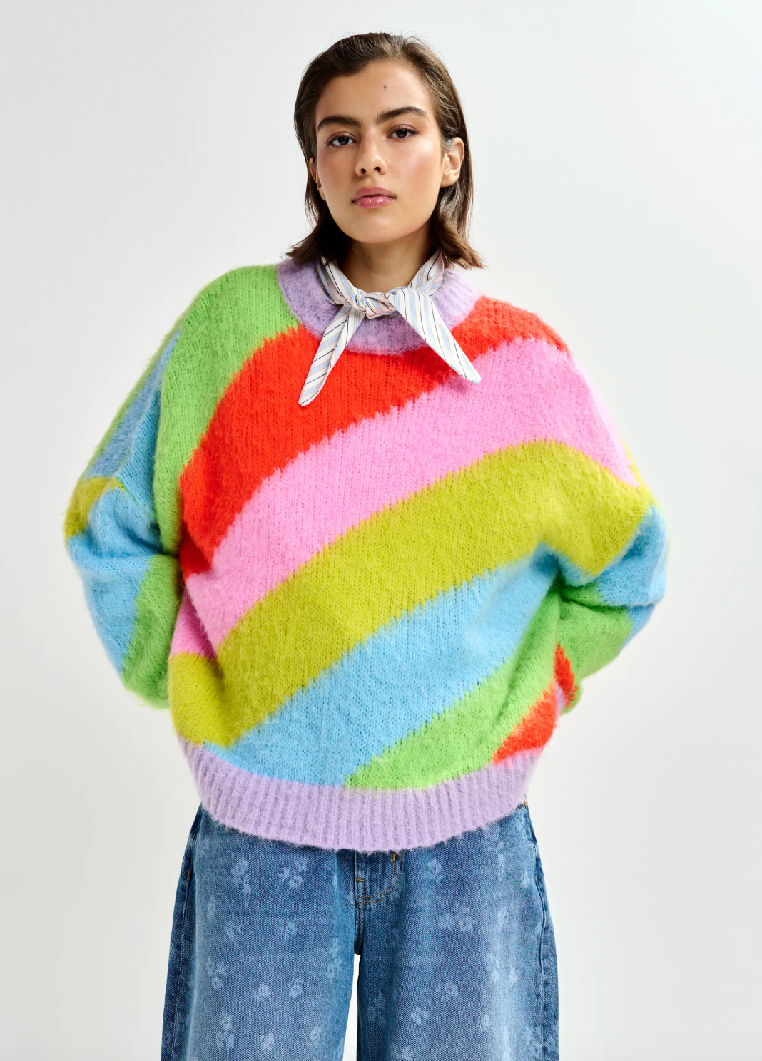 Essentiel Antwerp Jolor Striped Pullover in Orange Brulee