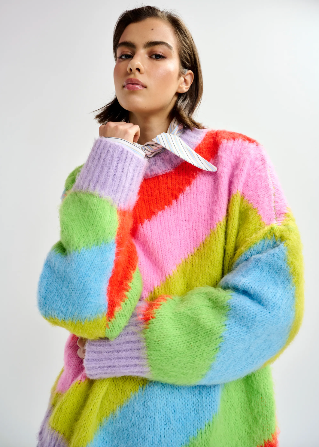 Essentiel Antwerp Jolor Striped Pullover in Orange Brulee