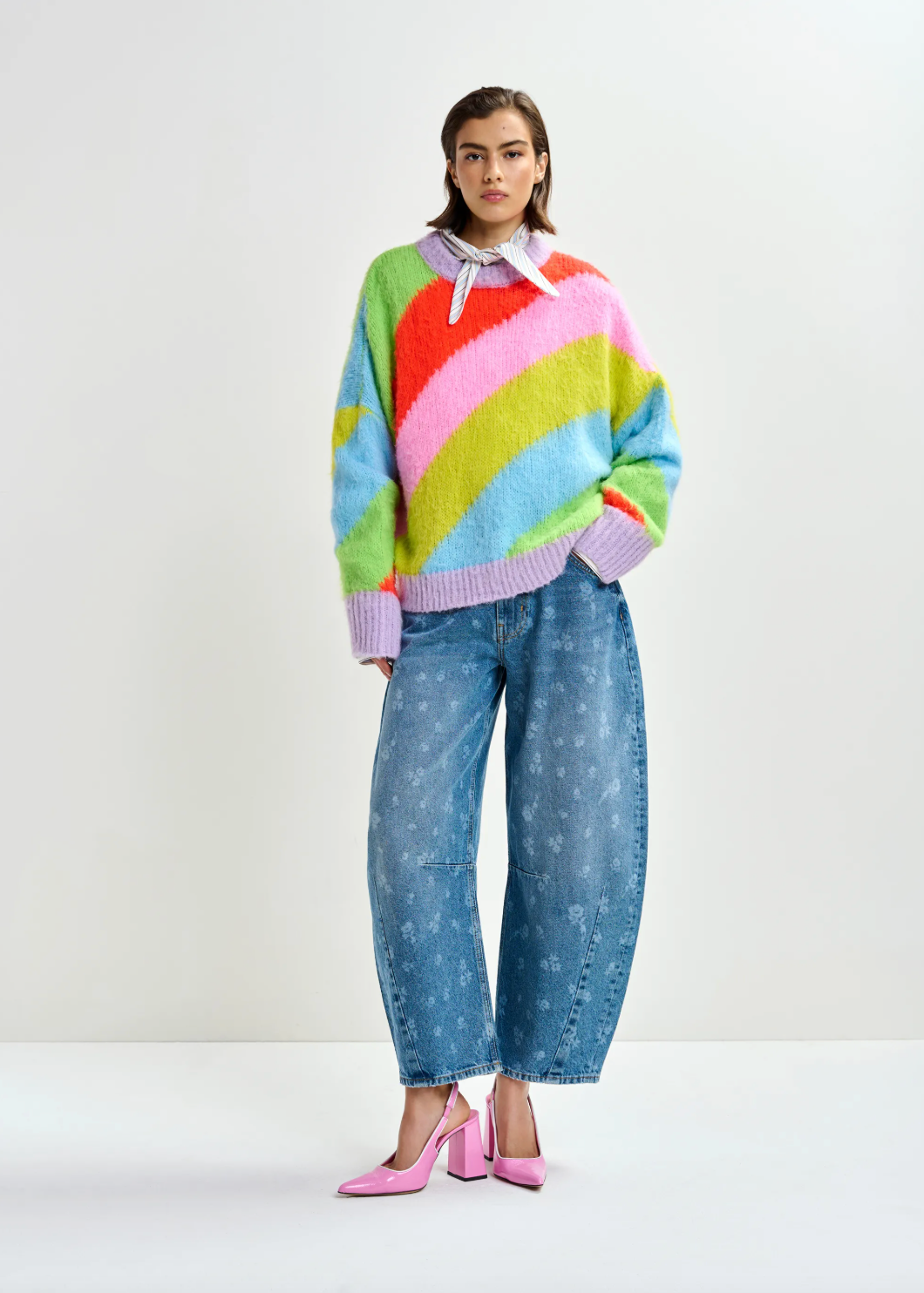 Essentiel Antwerp Jolor Striped Pullover in Orange Brulee