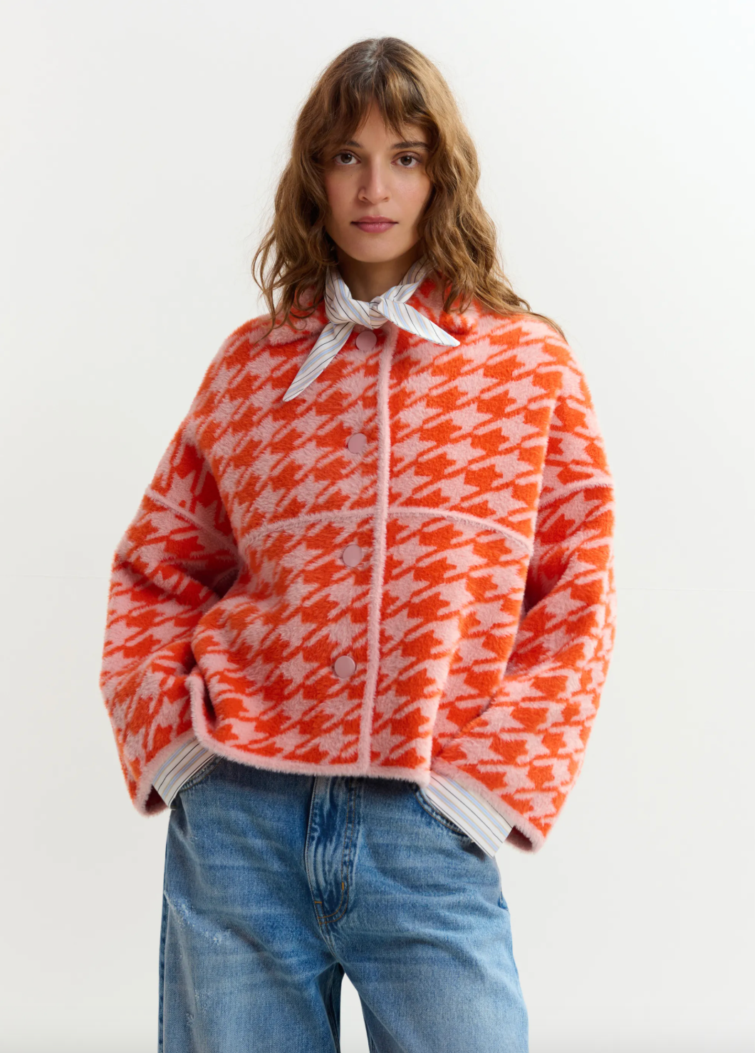 Essentiel Antwerp Joking Knit Jacket in Etruscan Red
