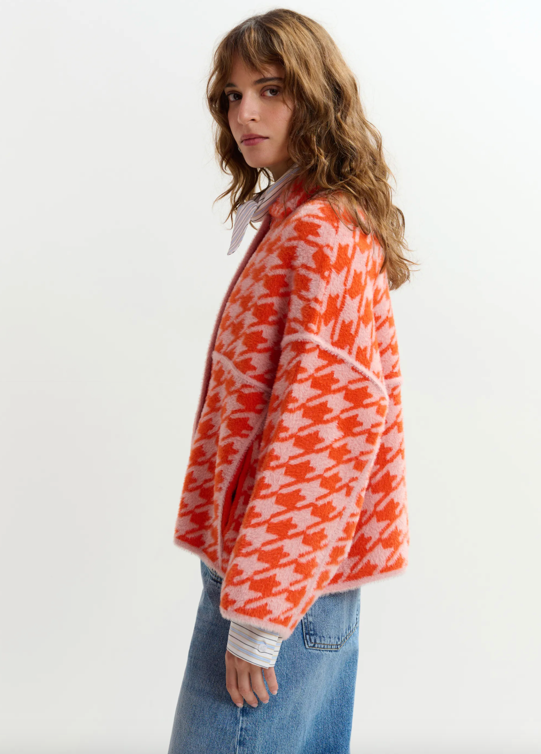 Essentiel Antwerp Joking Knit Jacket in Etruscan Red